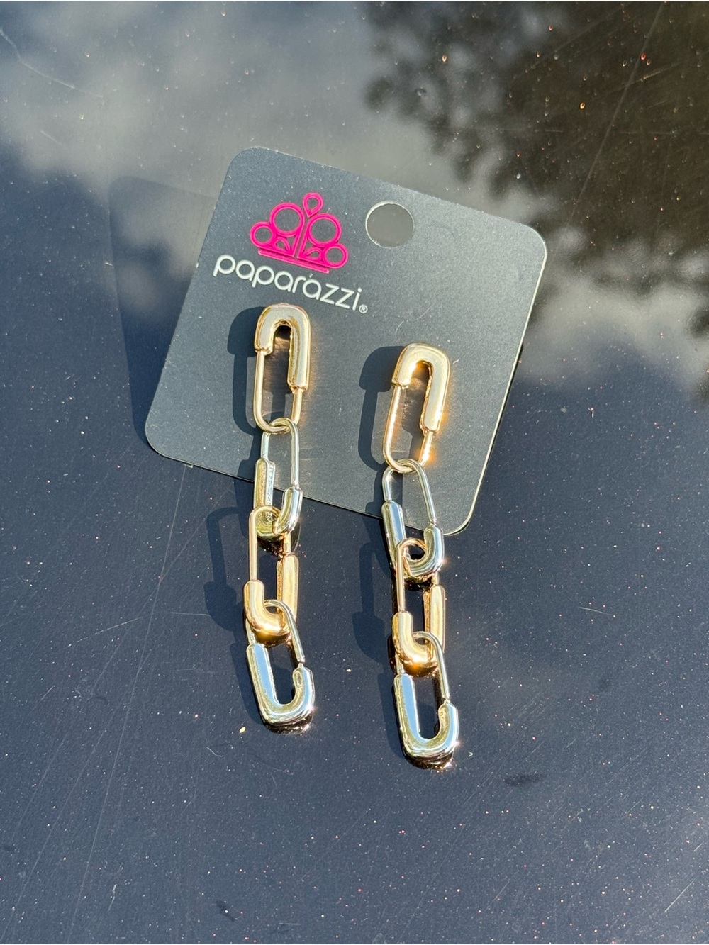 Paparazzi Gold and Silver Chain Link Drop Earrings